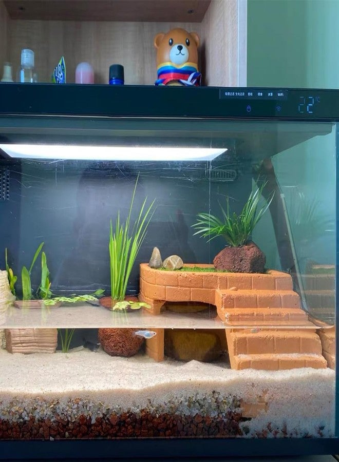 Flushbay Turtle Basking Platform Climbing Ramp Reptile Hide Cave Resting Terrace Large Bearded Dragon Basking Platform Humid Hide for Tortoise, Bearded Dragon,Leopard Gecko,Lizard (S) - Image 3